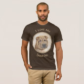 Shar Pei-schildering - Cute Original Dog Art T-shirt (Voorkant volledig)
