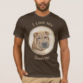 Shar Pei-schildering - Cute Original Dog Art T-shirt (Voorkant)