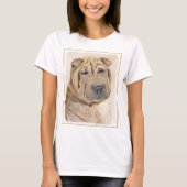 Shar Pei-schildering - Cute Original Dog Art T-shirt (Voorkant)