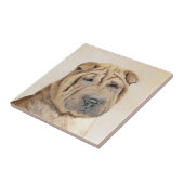 Shar Pei-schildering - Cute Original Dog Art Tegeltje (Zijkant)
