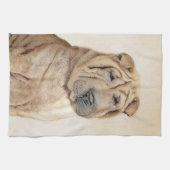 Shar Pei-schildering - Cute Original Dog Art Theedoek (Horizontaal)