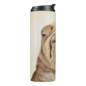 Shar Pei-schildering - Cute Original Dog Art Thermosbeker (Gedraaid links)