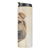 Shar Pei-schildering - Cute Original Dog Art Thermosbeker (Geroteerd rechts)