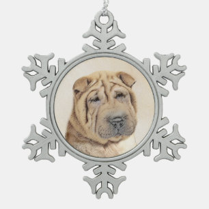 Shar Pei-schildering - Cute Original Dog Art Tin Sneeuwvlok Ornament