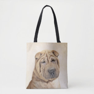 Shar Pei-schildering - Cute Original Dog Art Tote Bag