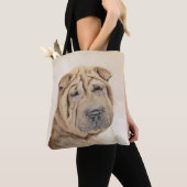 Shar Pei-schildering - Cute Original Dog Art Tote Bag (Dichtbij)