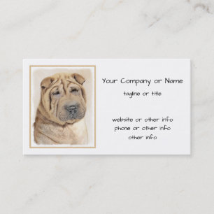 Shar Pei-schildering - Cute Original Dog Art Visitekaartje
