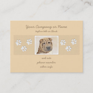 Shar Pei-schildering - Cute Original Dog Art Visitekaartje