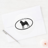 Shar Pei Silhouette Zwart Sticker (Envelop)