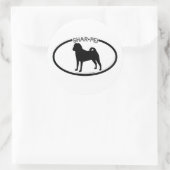 Shar Pei Silhouette Zwart Sticker (Tas)