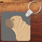 Shar Pei Sleutelhanger (Achterkant)