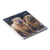 Shar Pei Snowy Sleigh Kerst Decor Notitieblok (Schuin)