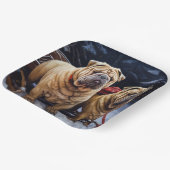 Shar Pei Snowy Sleigh Kerst Decor Papieren Bordje (Gebogen)