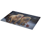Shar Pei Snowy Sleigh Kerst Decor Snijplank (Hoek)