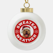 Shar-Pei Sweater Weer Keramische Bal Ornament (Voorkant)