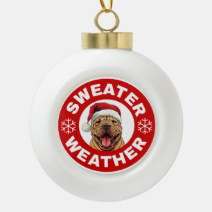 Shar-Pei Sweater Weer Keramische Bal Ornament