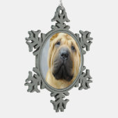 Shar Pei Tin Sneeuwvlok Ornament (Links)