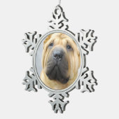 Shar Pei Tin Sneeuwvlok Ornament (Rechts)