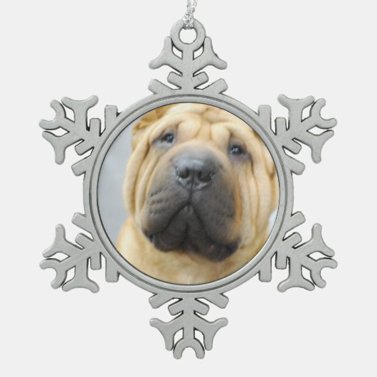 Shar Pei Tin Sneeuwvlok Ornament (Voorkant)