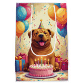Shar-Pei verjaardagsfeest Medium Cadeauzakje (Achterkant)