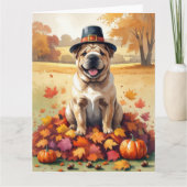 Shar Pei verlaat Thanksgiving kunst Kaart (Voorkant)