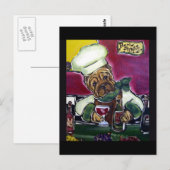 Shar-Pei wijnchef Briefkaart (Voorkant / Achterkant)