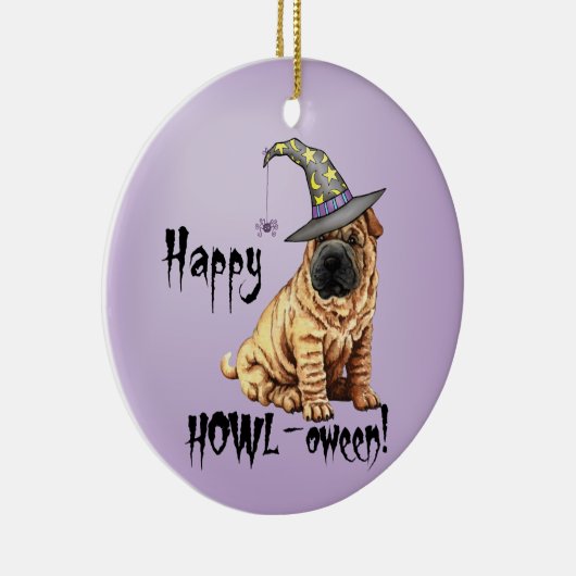 Shar-Pei Witch Ceramic Ornament (Rechts)