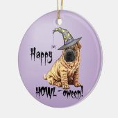 Shar-Pei Witch Ceramic Ornament (Links)