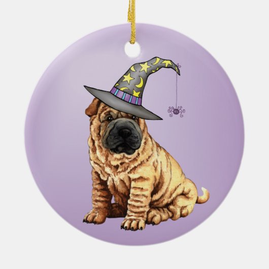 Shar-Pei Witch Ceramic Ornament (Achterkant)
