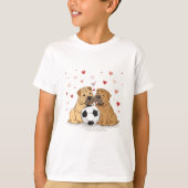 Shar Peis with soccer ball for Valentine's Day T-shirt (Voorkant)