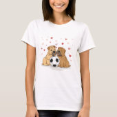 Shar Peis with soccer ball for Valentine's Day T-shirt (Voorkant)