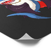 Sharcula Funny Dracula Shark Vampire Halloween T-S Poster (Hoek)