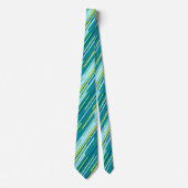 Shards Geometric Diagonal Striped Blauwgroen tweez Stropdas (Voorkant)