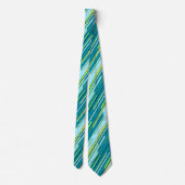 Shards Geometric Diagonal Striped Blauwgroen tweez Stropdas (Achterkant)