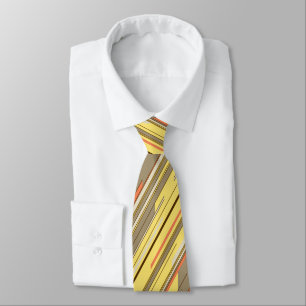 Shards Geometric Diagonal Striped Yellow Tweezijdi Stropdas