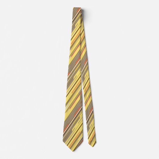 Shards Geometric Diagonal Striped Yellow Tweezijdi Stropdas (Voorkant)