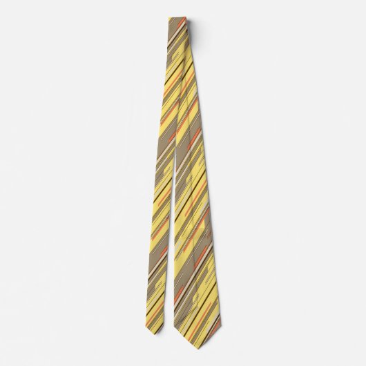 Shards Geometric Diagonal Striped Yellow Tweezijdi Stropdas (Achterkant)