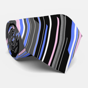 Shards Geometric Striped Black, tweezijdig Stropdas