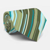 Shards Geometric Striped Green Single-Side Stropdas (Opgerold)