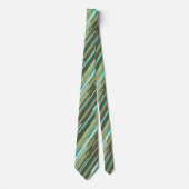 Shards Geometric Striped Olive tweezijdig Stropdas (Voorkant)