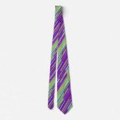 Shards Geometric Striped Violet & Moss Two-side Stropdas (Achterkant)
