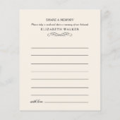 Share a Memory Funeral Service Attendance (Achterkant)