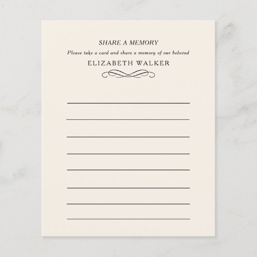 Share a Memory Funeral Service Attendance (Voorkant)