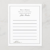 Share a Memory - Funeral Service Attendance (Achterkant)