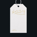 'Share a Memory' Modern Script Wedding Gold Cadeaulabel<br><div class="desc">Voeg een persoonlijk tintje toe aan uw bruiloft met een modern script bruiloft advies en wenst label kaart. Label Deze geheugenkaart heeft de titel 'share a memory' in een modern gouden script lettertype stijl en details in een modern gouden sans serif lettertype stijl op een witte achtergrond. Let op: De...</div>