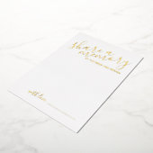 'Share a Memory' Modern Script Wedding Gold Folie Uitnodiging (Gedraaid)