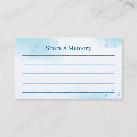 Share a Memory Template – Baby Blue Informatiekaartje (Voorkant)