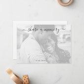 Share a Memory Wedding Photo Notitiekaartje (Voorkant / Achterkant in situ)