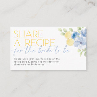 Share a recipe card Main Squeeze Bridal Shower Informatiekaartje
