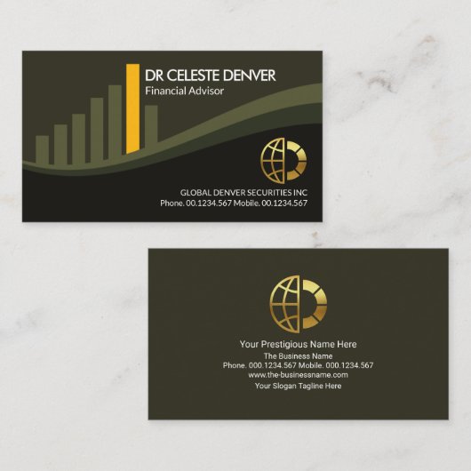 Share Market Graph Design Financial Advisor Visitekaartje (Voorkant / Achterkant)